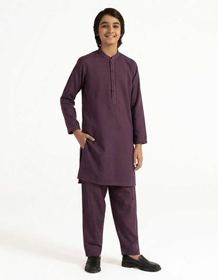 Blended Purple Shalwar Kameez - J. Junaid Jamshed