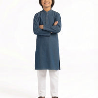 Cotton Blue Kurta - J. Junaid Jamshed