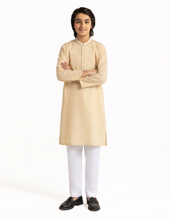 Cotton Cream Kurta - J. Junaid Jamshed