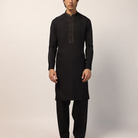 Polyester Black Shalwar Kameez - J. Junaid Jamshed