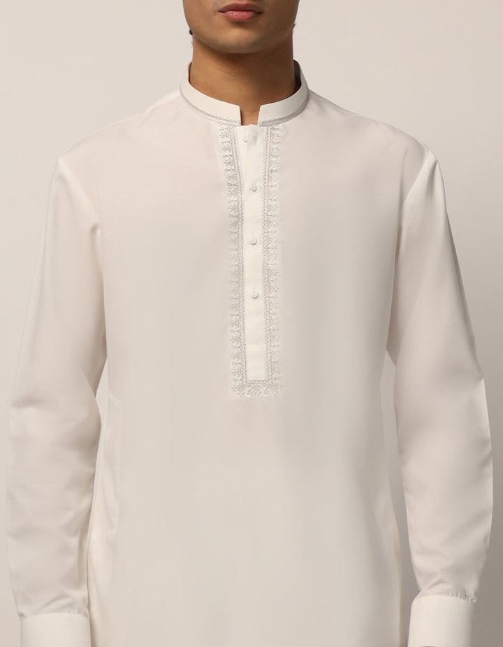 Polyester White Kurta Trouser - J. Junaid Jamshed