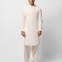 Polyester White Shalwar Kameez - J. Junaid Jamshed