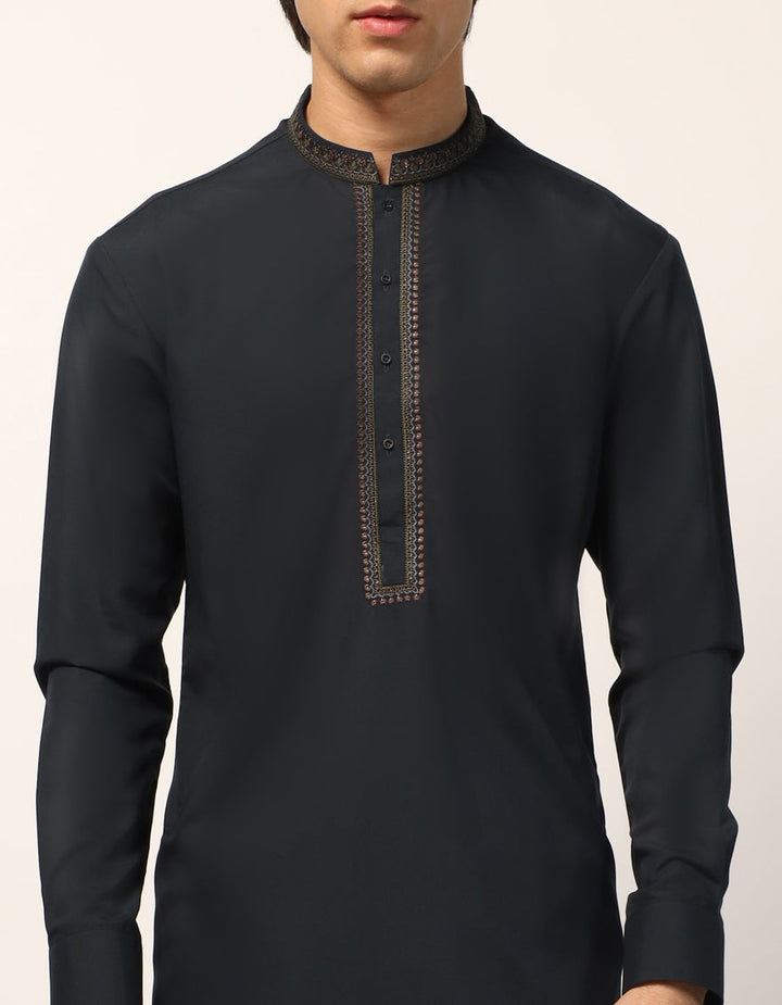 Polyester Black Kurta Trouser - J. Junaid Jamshed