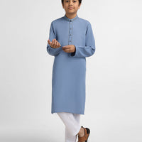 Blended Light Blue Kurta - J. Junaid Jamshed