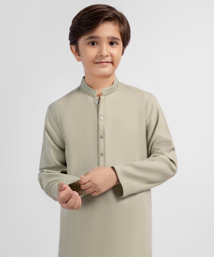 Blended Light Green Shalwar Kameez - J. Junaid Jamshed