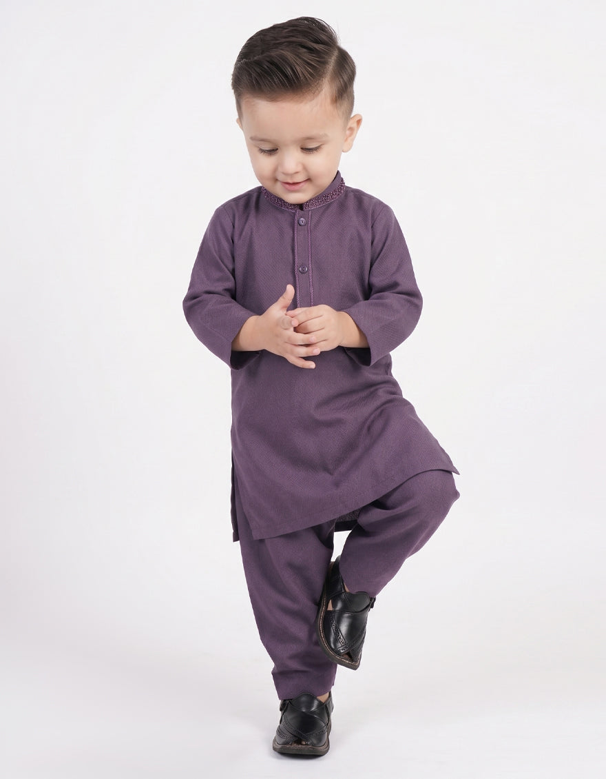 Blended Light Purple Shalwar Kameez - J. Junaid Jamshed