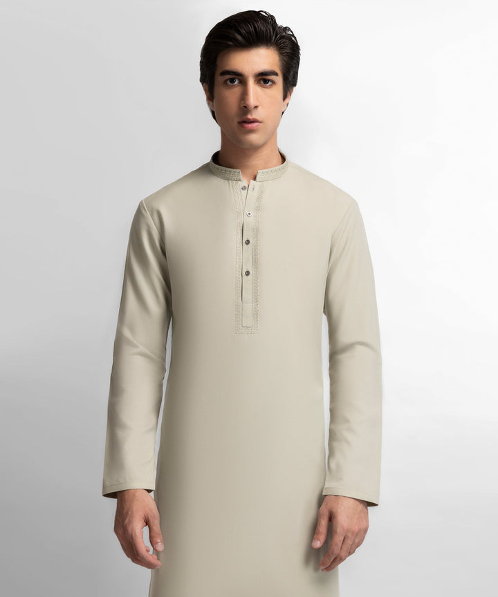 Blended Sage Green Kurta Trouser - J. Junaid Jamshed