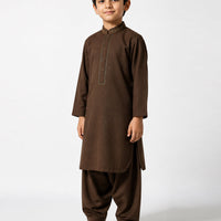 Blended Brown Shalwar Kameez - J. Junaid Jamshed