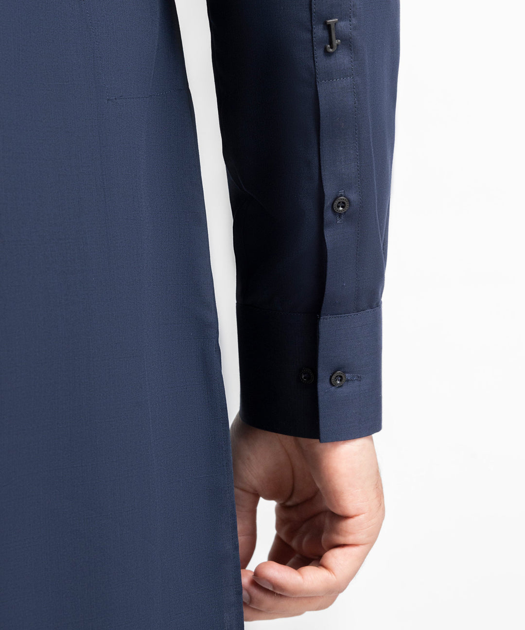 Blended Navy Blue Shalwar Kameez - J. Junaid Jamshed