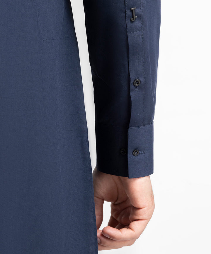 Blended Navy Blue Shalwar Kameez - J. Junaid Jamshed