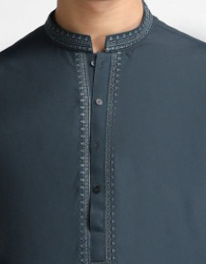 Blended Dark Green Kurta Trouser - J. Junaid Jamshed