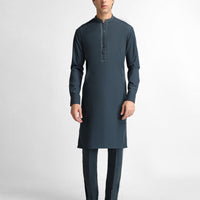 Blended Dark Green Kurta Trouser - J. Junaid Jamshed