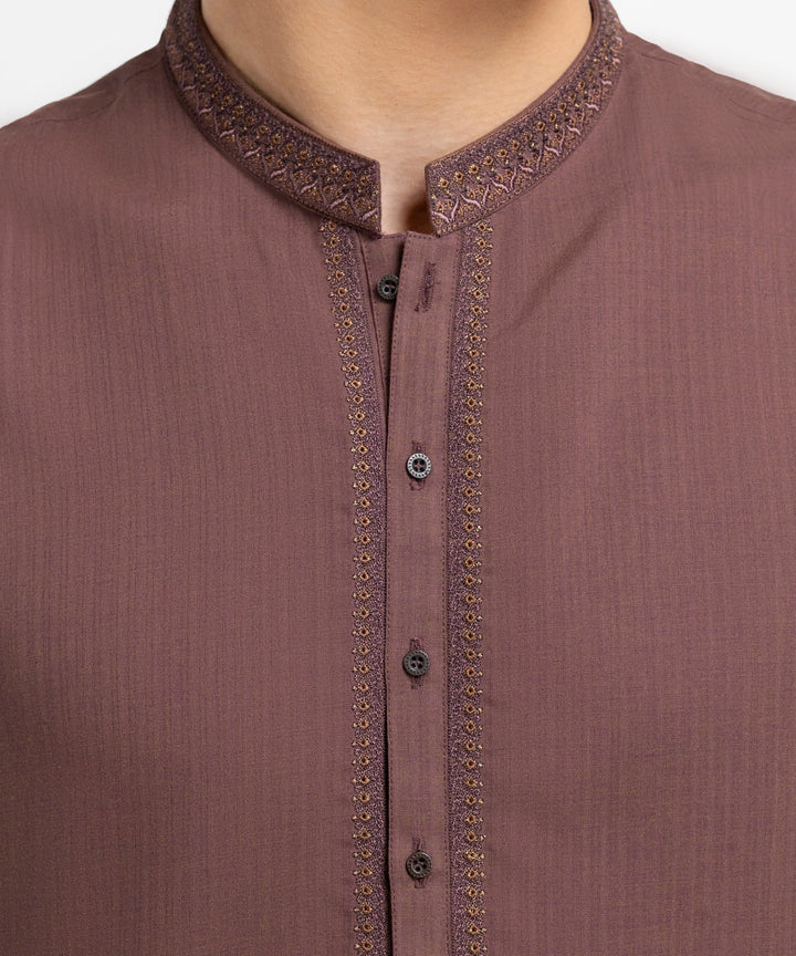 Blended Brown Kurta - J. Junaid Jamshed