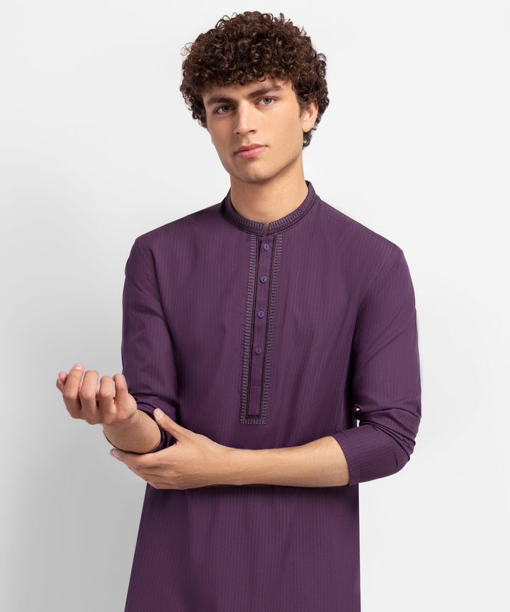 Blended Purple Kurta - J. Junaid Jamshed