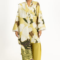 Corduroy Printed Yellow Stitched Suit - Gul Ahmed