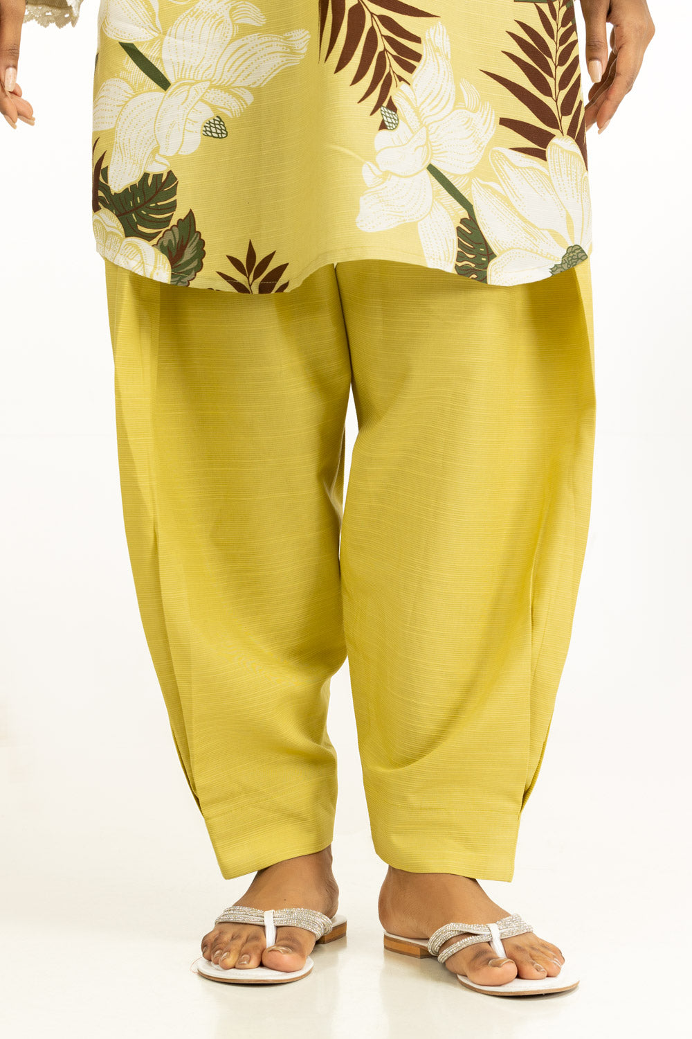 Corduroy Printed Yellow Stitched Suit - Gul Ahmed