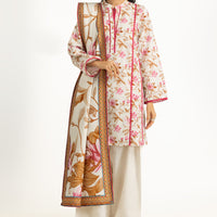 Corduroy Printed Off White Stitched Suit - Gul Ahmed