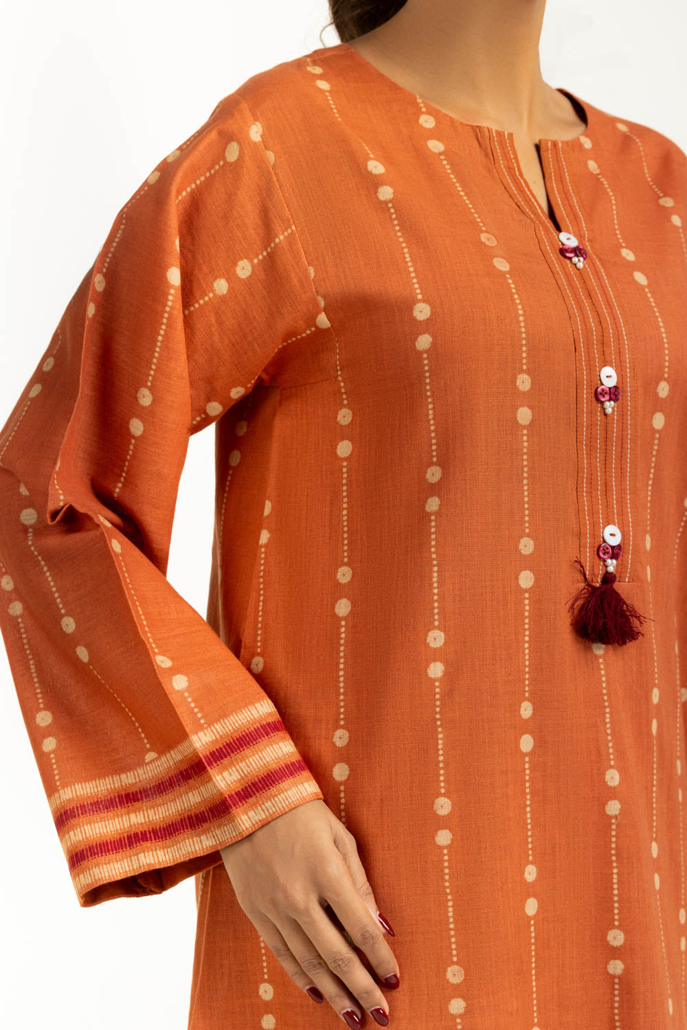 Khaddar Printed Mustard Stitched Suit - Gul Ahmed