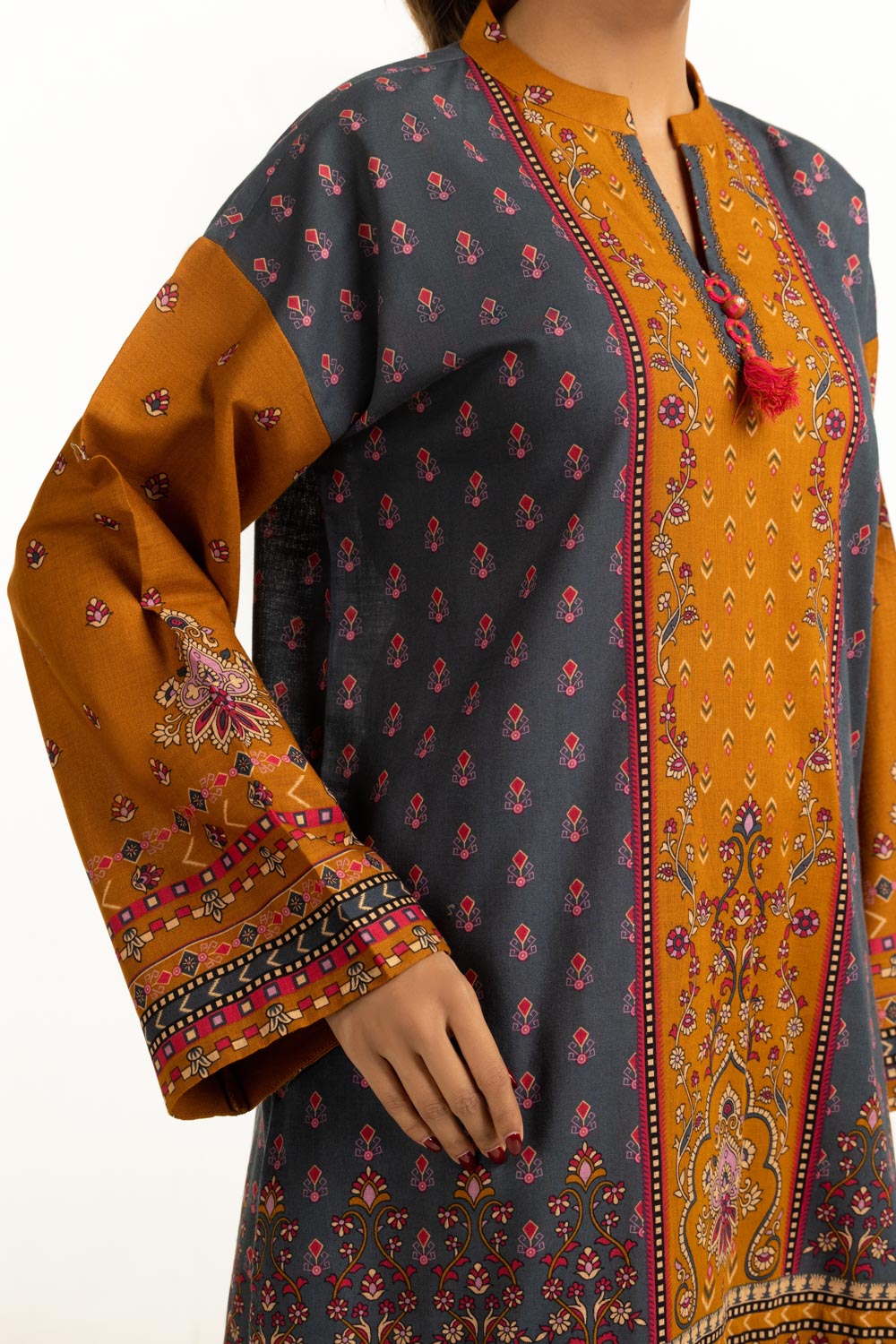 Khaddar Mustard Stitched Suit - Gul Ahmed