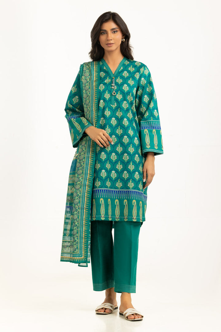 Khaddar Green Stitched Suit - Gul Ahmed