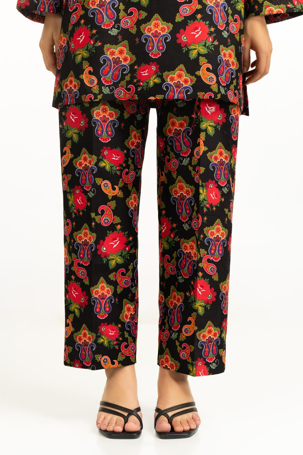 Khaddar Printed Black Stitched Suit - Gul Ahmed