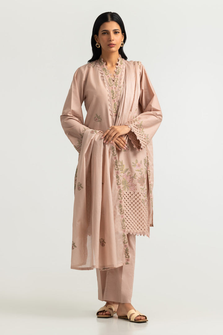Lawn Embroidered Pink Stitched Suit - Gul Ahmed