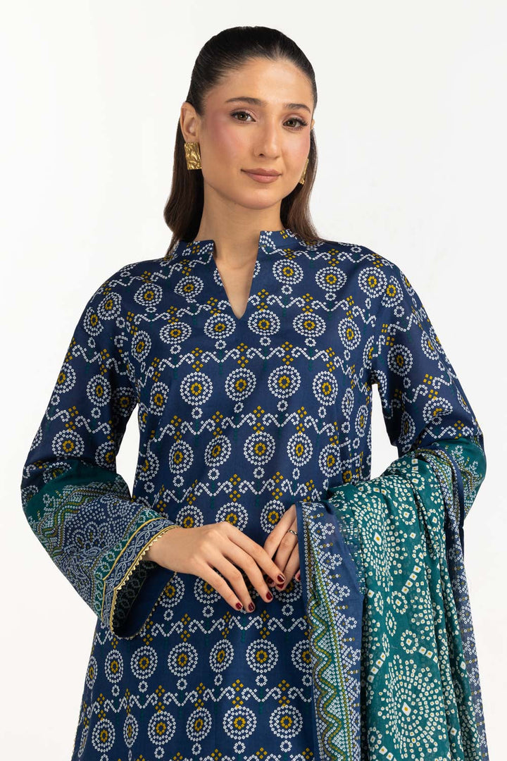 Printed Lawn Blue Stitched Suit - Gul Ahmed
