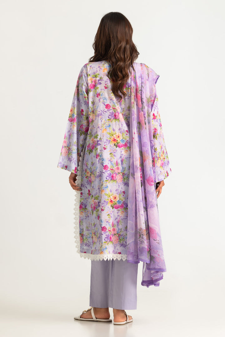 Lawn Printed Purple Stitched Suit - Gul Ahmed