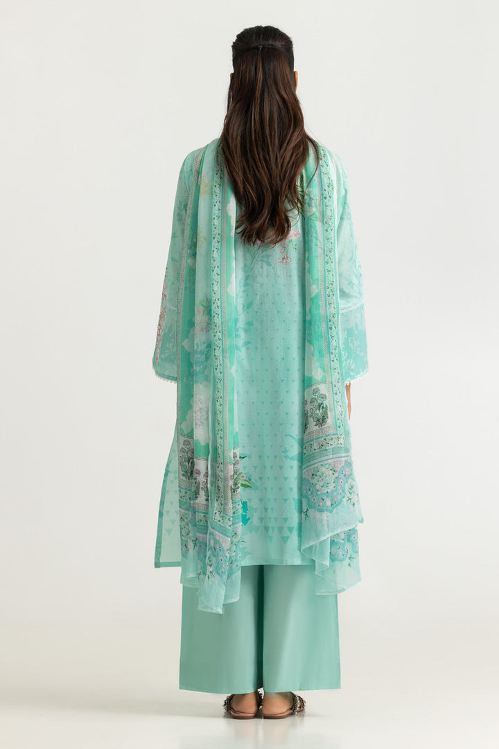 Lawn Printed Light Green Stitched Suit - Gul Ahmed