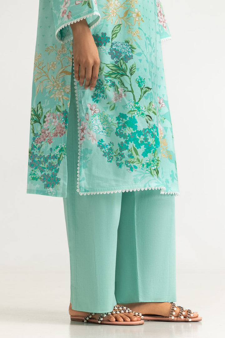 Lawn Printed Light Green Stitched Suit - Gul Ahmed