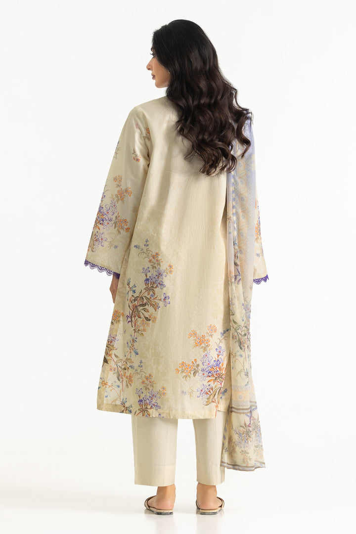 Lawn Printed Cream Stitched Suit - Gul Ahmed
