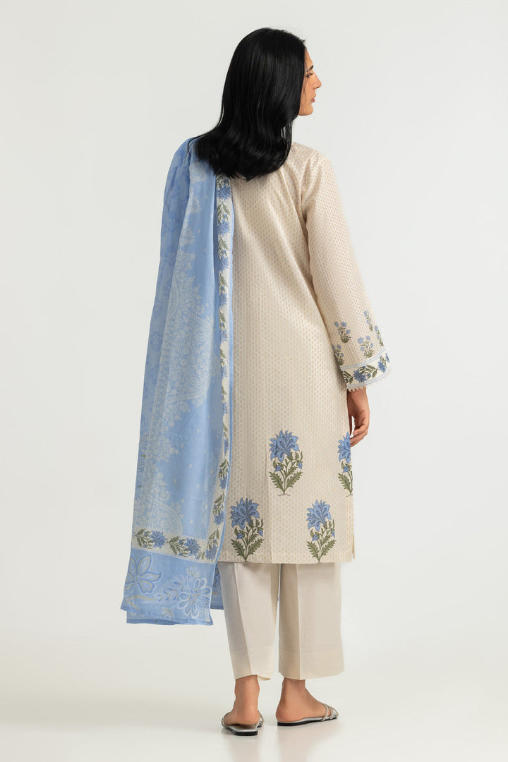 Lawn Printed Beige Stitched Suit - Gul Ahmed