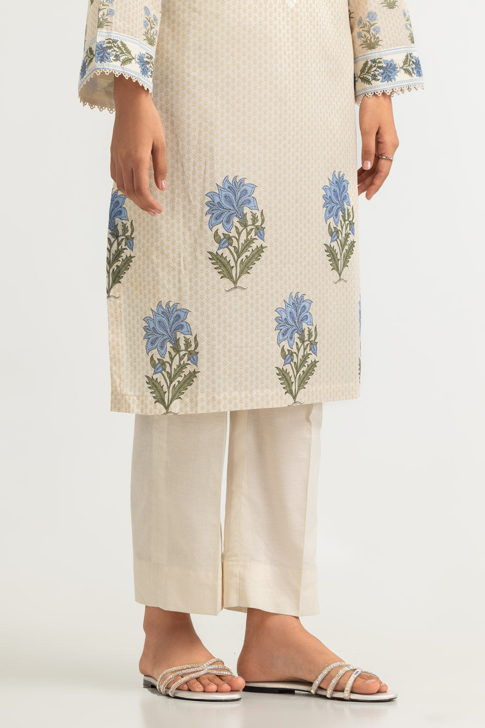 Lawn Printed Beige Stitched Suit - Gul Ahmed