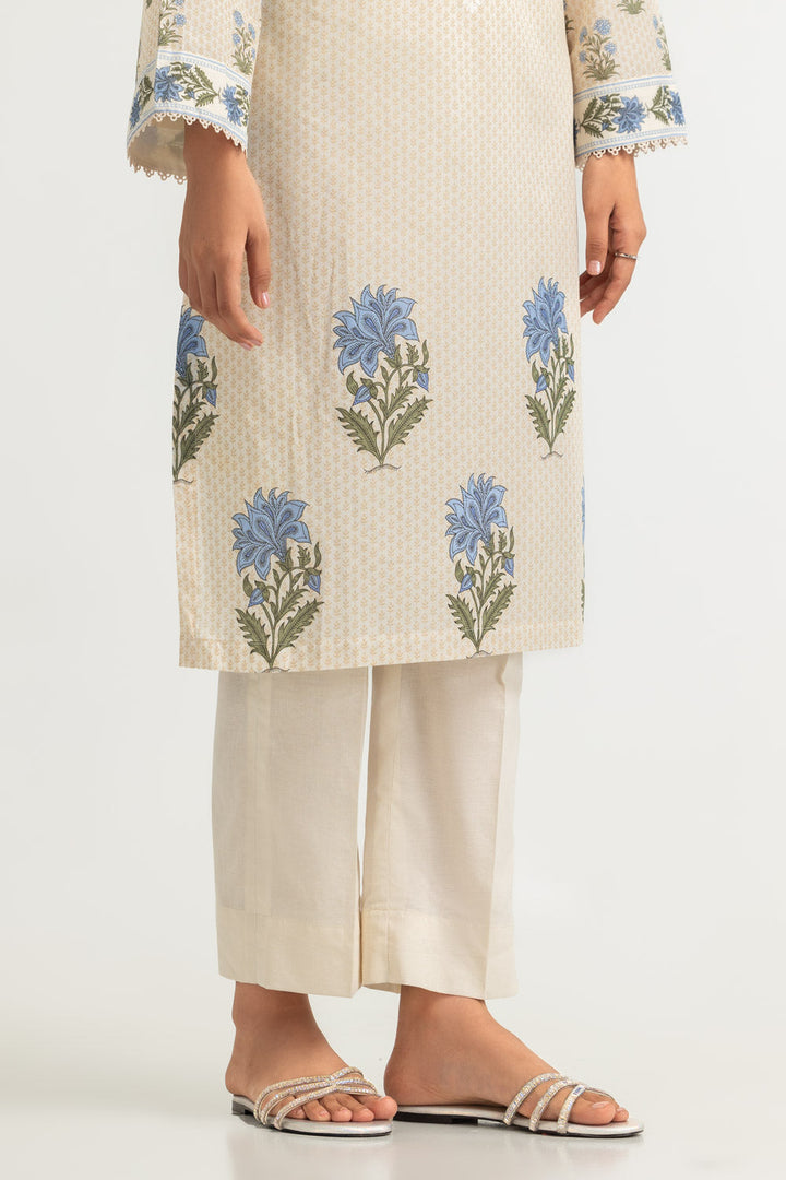 Lawn Printed Beige Stitched Suit - Gul Ahmed