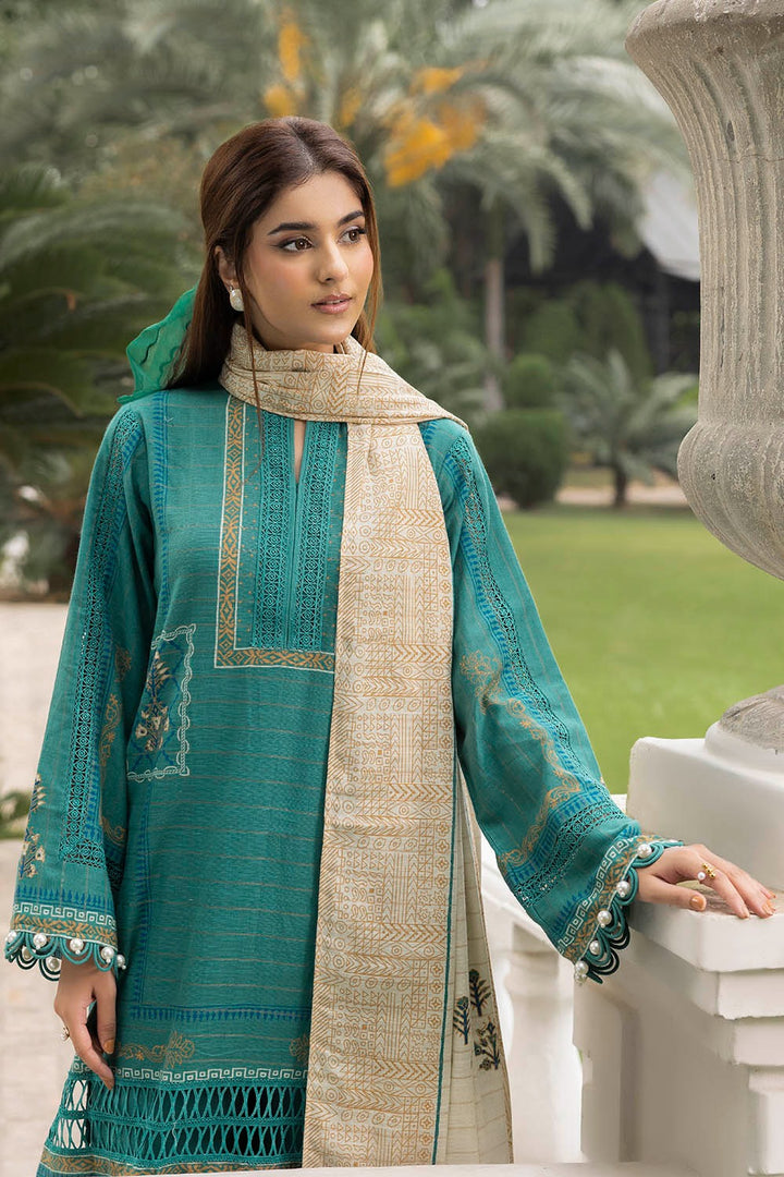 Khaddar Printed Sea Green Stitched Suit - Gul Ahmed