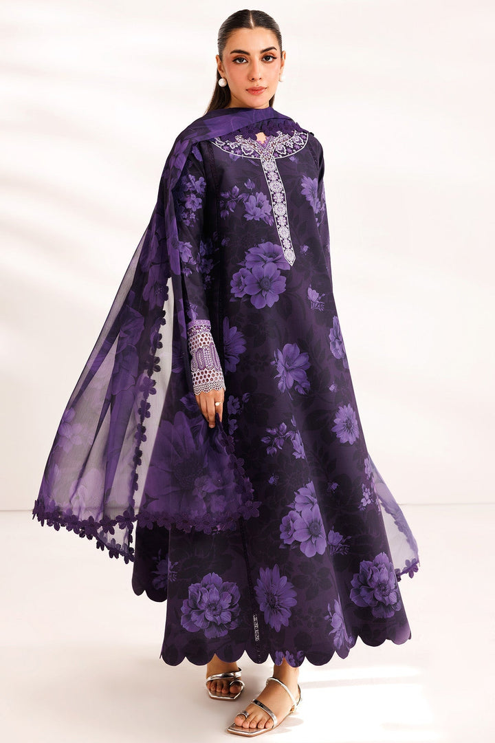 Violet Breeze - Farasha Printed Essentials Stitched