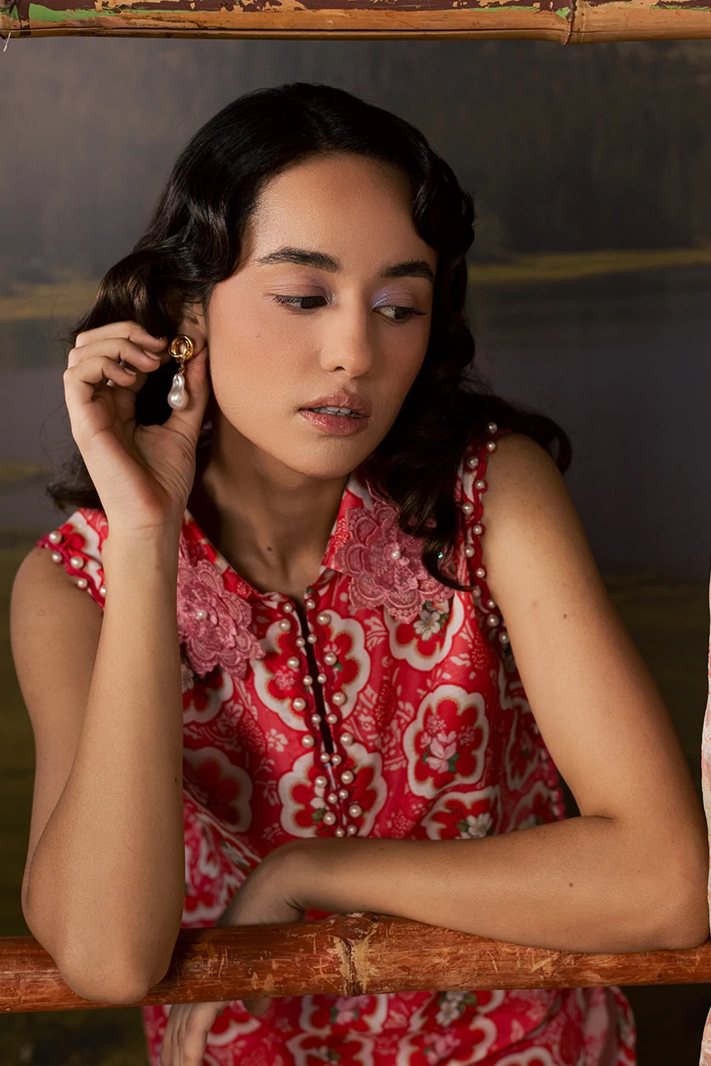Dobby Lawn Pink Stitched Suit - Vanya