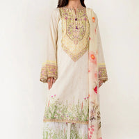Embroidered Lawn Beige Stitched Suit - Khas
