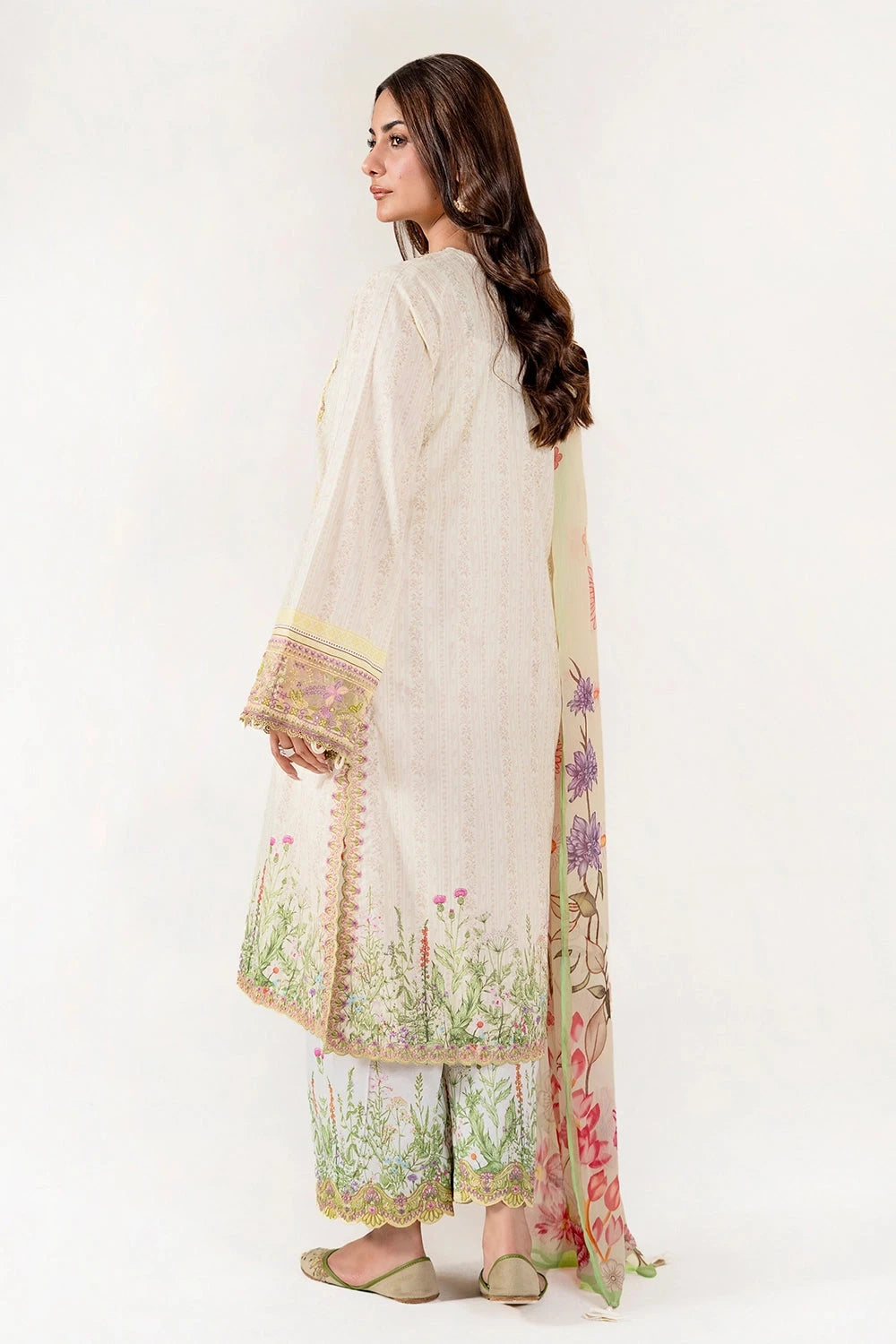 Embroidered Lawn Beige Stitched Suit - Khas