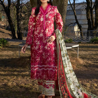 Embroidered Lawn Red Stitched Suit - Khas