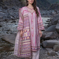 Printed Lawn Pink Stitched Suit - Khas