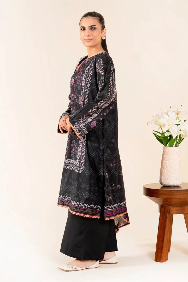 Printed Lawn Black Stitched Suit - Khas