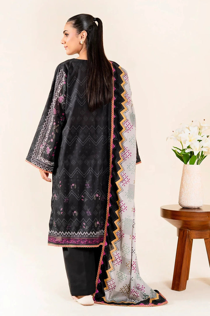 Printed Lawn Black Stitched Suit - Khas