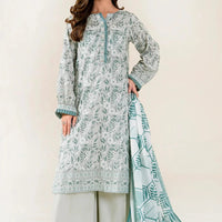 Printed Lawn Grey Stitched Suit - Khas