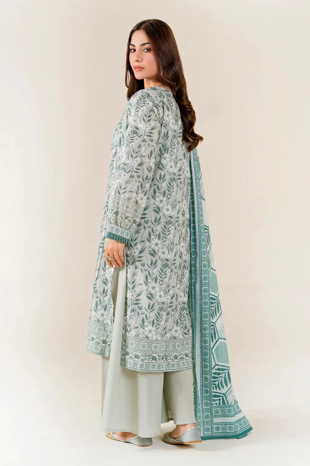 Printed Lawn Grey Stitched Suit - Khas