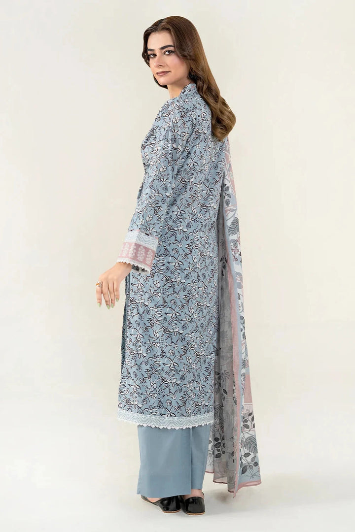 Printed Lawn Grey Stitched Suit - Khas