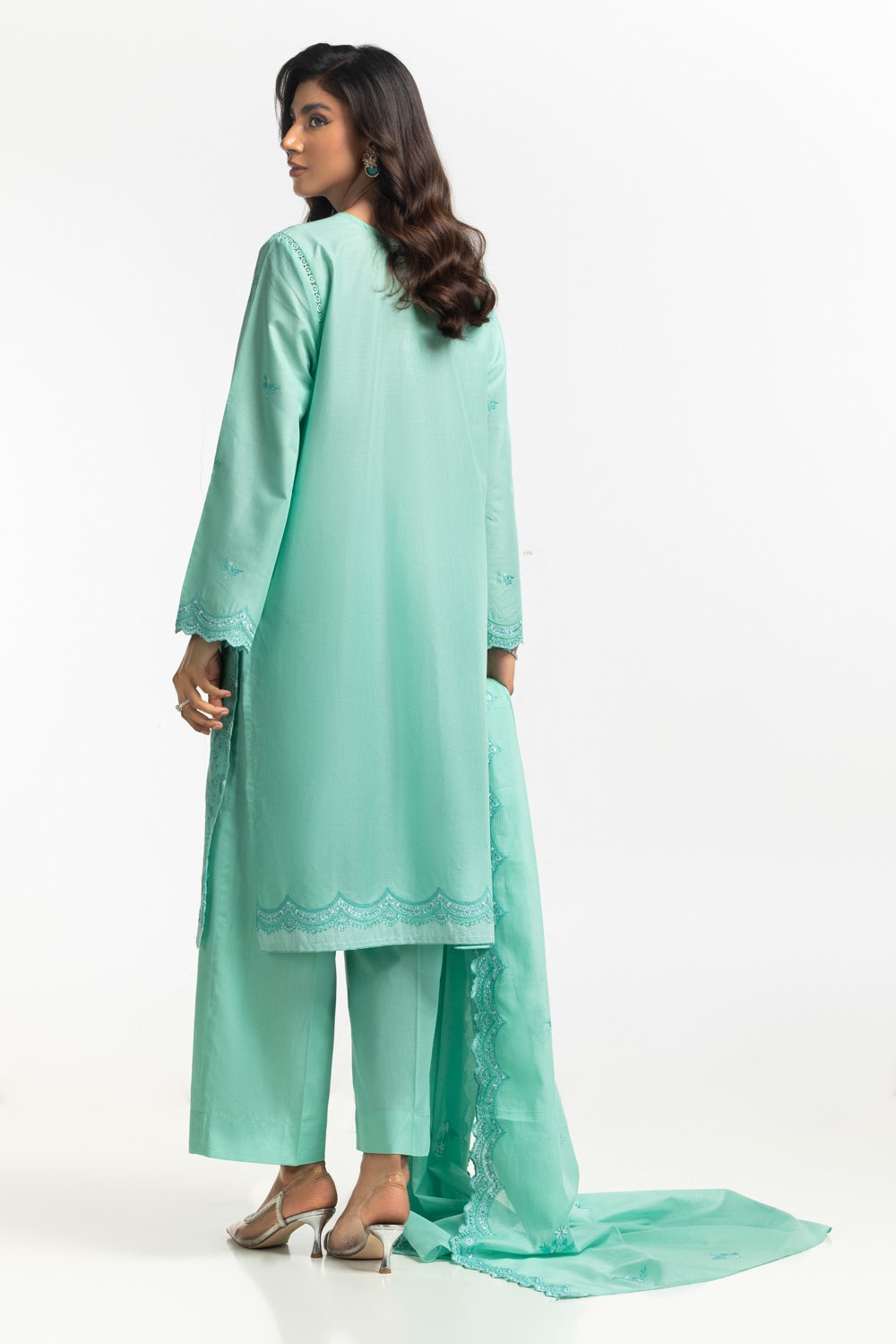 Lawn Green Stitched Suit - Gul Ahmed