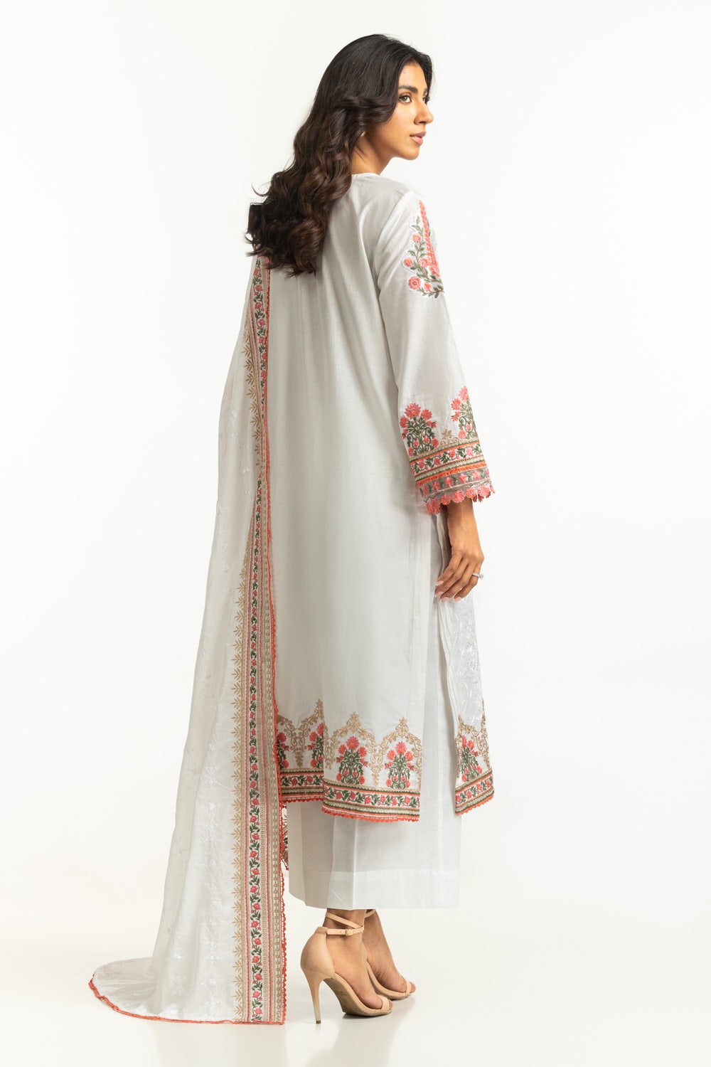 Lawn Embroidered White Stitched Suit - Gul Ahmed