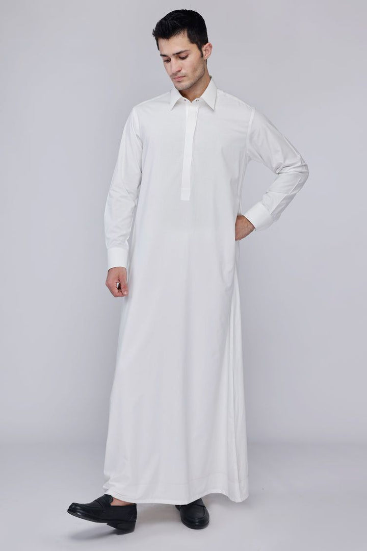 Blended White Jubba - J. Junaid Jamshed