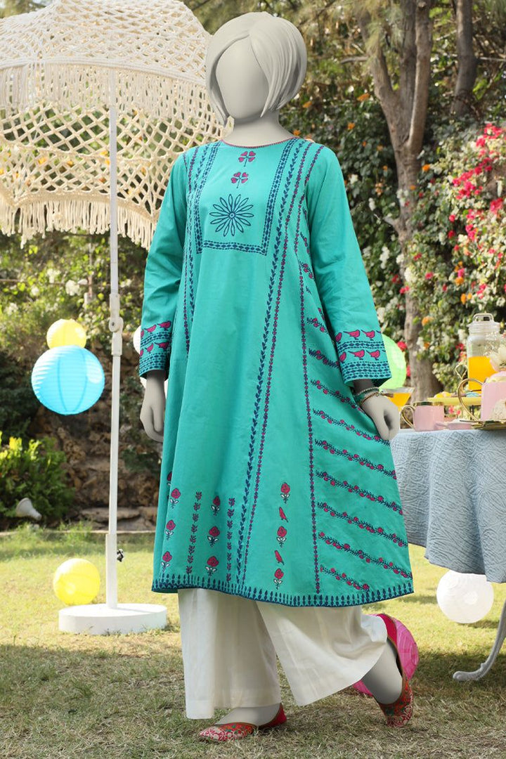 Lawn Green Kurti - J. Junaid Jamshed